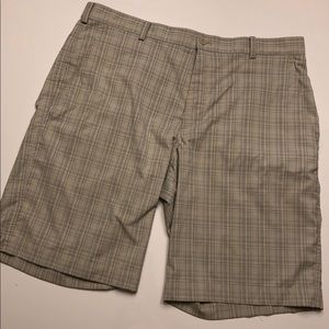 Light Gray and Blue, Plaid, Nike Golf Shorts.